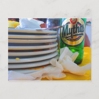 Carte Postale Dîner à Pirgos, sur l'île de Tinos, Grèce