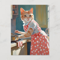 Dîner cuisine femme au foyer au chat