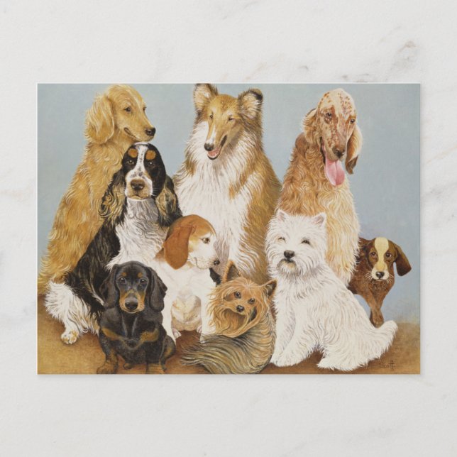 Carte Postale Dîner de chiens (Devant)