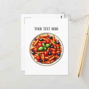 Carte Postale Diner de pâtes mignonnes ajouter du texte