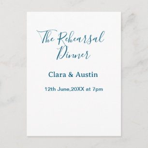 Carte Postale Dîner de répétition la veille simple minimal m