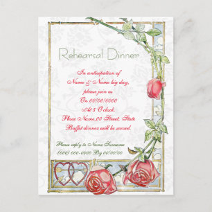Carte Postale dîner de répétition mignon et élégant invitation