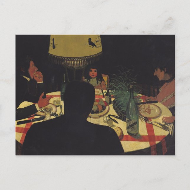 Carte Postale Dîner par Lamplight, 1899 (Devant)