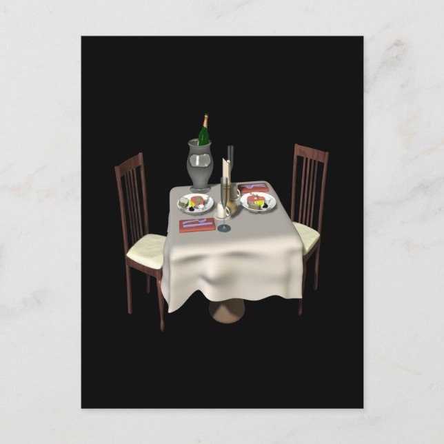 Carte Postale Dîner Pour Deux (Devant)