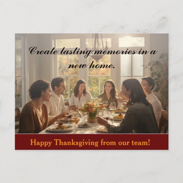 Carte Postale Dîner Thanksgiving Marketing immobilier (Devant)