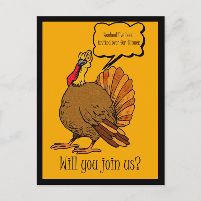 Carte Postale Dîner Turquie Thanksgiving Invitation (Devant)