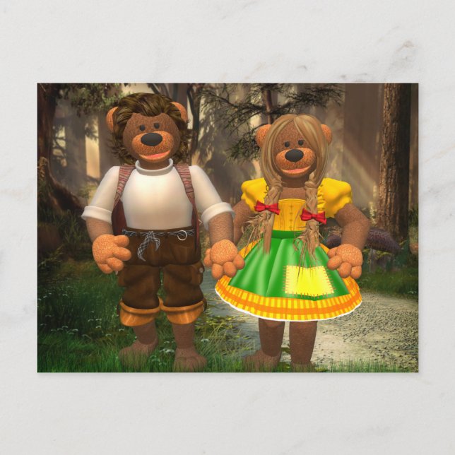 Carte Postale Dinky Bears Hansel et Grethel (Devant)