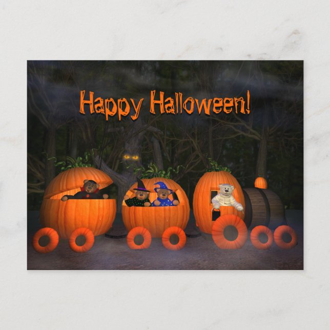 Carte Postale Dinky Bears Pumpkintrain (Devant)