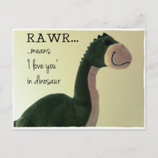 Carte Postale Dino Postcard RAWR signifie "Je t'aime" en dinosau