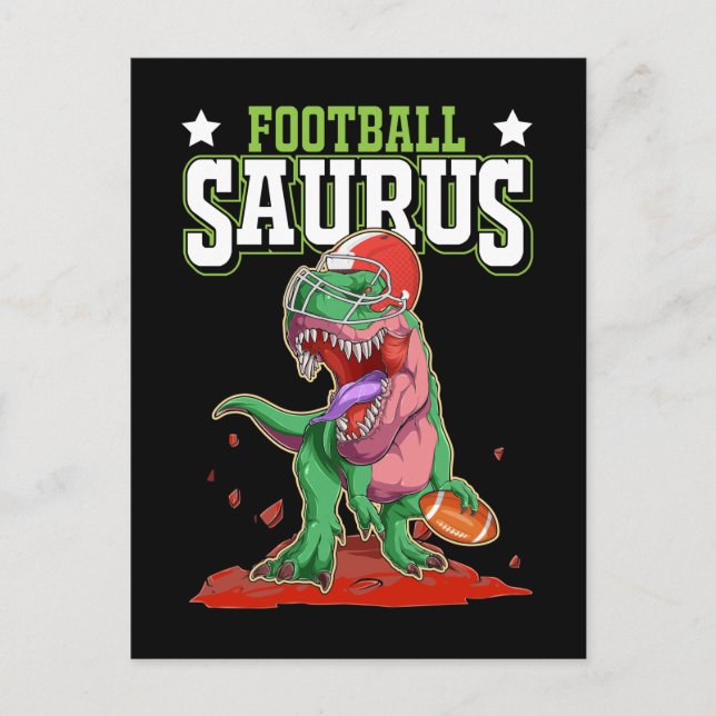 Carte Postale Dino Sport Football américain jouant Trex (Devant)