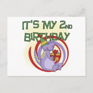 Carte Postale Dinosaur 2ème Anniversaire Tshirts et cadeaux