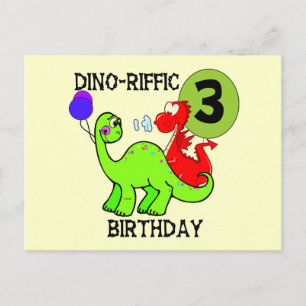 Carte Postale Dinosaur 3ème Anniversaire Tshirts et cadeaux