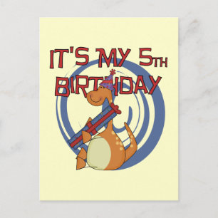 Carte Postale Dinosaur 5e Anniversaire Tshirts et cadeaux