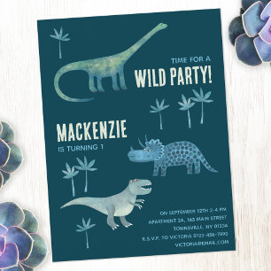 Carte Postale Dinosaur Boys Anniversaire de enfant Party Invitat