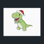 Carte Postale Dinosaur Christmas Snow Winter T-Rex Dino<br><div class="desc">The T-Rex for Christmas with fairy lights. Funny animals with gifts and snow for the holidays. Also funny for Christmas in July. Dinos are cute animals and perfect for Christmas.</div>
