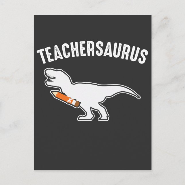 Carte Postale Dinosaur enseignant de l'école de retour à l'école (Devant)