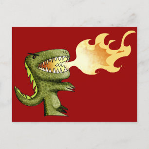 Carte Postale Dinosaur ou Dragon enfants art avec Loston Wallace