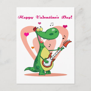 Carte Postale Dinosaur Playing Guitar