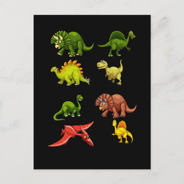 Carte Postale Dinosaur Ventilateur Trex Spinosaurus Garçons Rept (Devant)