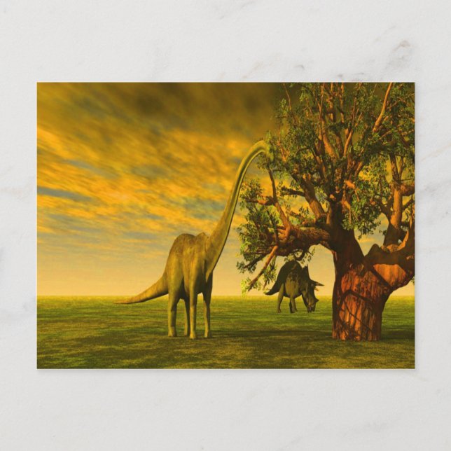 Carte Postale dinosaure de brontosaurus éteint (Devant)