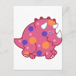 Carte Postale Dinosaure de dessin animé de Chubby Triceratops