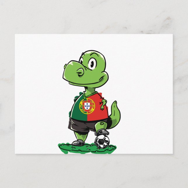 Carte Postale Dinosaure de football Portugal (Devant)