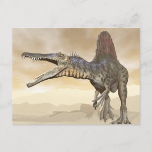 Carte Postale dinosaure de Spinosaurus dans le désert - rendu 3D