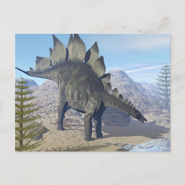 Carte Postale Dinosaure de Stegosaurus - rendu 3D (Devant)