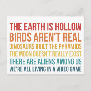 Carte Postale Dinosaure Dinosaure Plat Earth Alien théorie de la