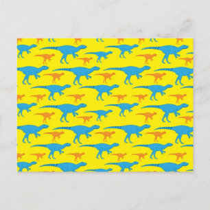 Carte Postale Dinosaure orange jaune Dessins Cadeaux Motifs