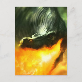 Carte Postale Dinosaure ou dragon respirant le feu par Michael M