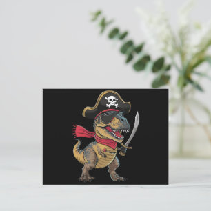 Carte Postale Dinosaure Pirate T-Rex Drôle Costume Halloween