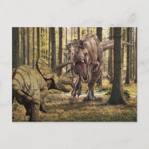 Carte Postale Dinosaure Tyrannosaurus Tricératops