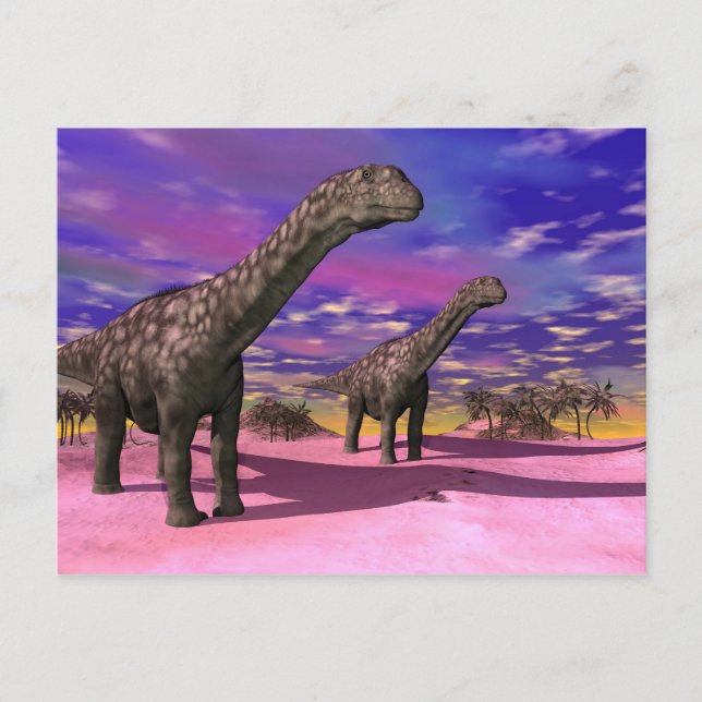 Carte Postale dinosaures Argentinosaurus - rendu 3D (Devant)