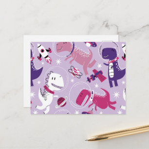 Carte Postale Dinosaures de l'espace, Dinosaures mignons, Étoile