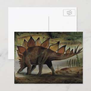 Carte Postale Dinosaures vintages, Stegosaurus, Queue avec Spike