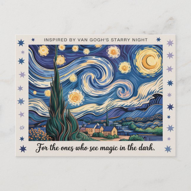 Carte postale d'inspiration Art Van gogh Starry Ni (Devant)