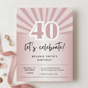 Carte postale d'invitation 40ème anniversaire, ros