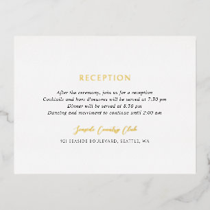 Carte Postale D'invitation À Feuilles D'aluminium Andrea Elegant Wedding Foil Enclôture Card