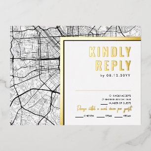 Carte Postale D'invitation À Feuilles D'aluminium Baltimore, Maryland Love Locator   Réponse RSVP