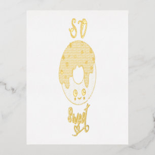 Carte Postale D'invitation À Feuilles D'aluminium beignets sucrés 2 juin Jelly Fête nationale des be