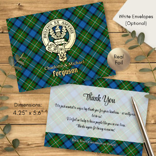Carte Postale D'invitation À Feuilles D'aluminium Blason du clan Ferguson sur tartan