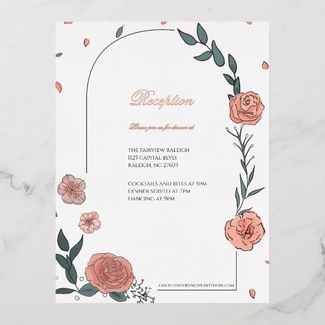 Carte Postale D'invitation À Feuilles D'aluminium Boîtier De Réception Non Rapide (Recto)