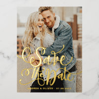 Bold Modern Calligraphy Photo Enregistrer la date