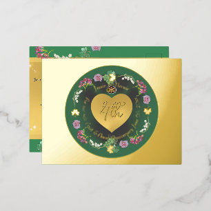 Carte Postale D'invitation À Feuilles D'aluminium Carte postale d'invitation en papier d'aluminium