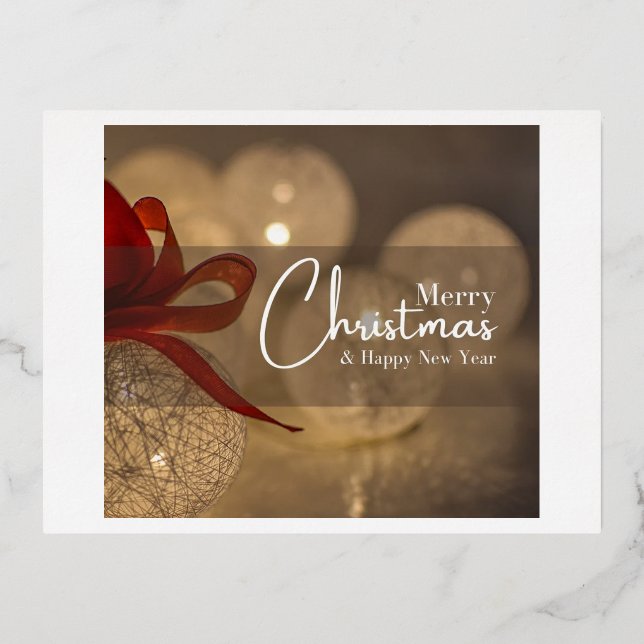 Carte Postale D'invitation À Feuilles D'aluminium Carte postale d'invitation en papier d'aluminium (Recto)