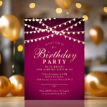 Carte Postale D'invitation À Feuilles D'aluminium Classy Elegant String Lights 60e anniversaire fête<br><div class="desc">Une invitation à la fête du 60e anniversaire classe et élégante avec des lampes à cordes imprimées soit en feuille d'or, en feuille d'argent ou en feuille de bronze. Si vous êtes à la recherche d'une invitation officielle à la fête d'anniversaire pour une fête de nuit, ce design avec des...</div>