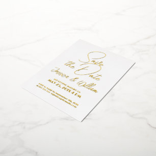 Carte Postale D'invitation À Feuilles D'aluminium Conception de typographie moderne pour sauvegarde