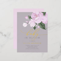 Élégant Lavande Grey Floral Baby en fleurs douche