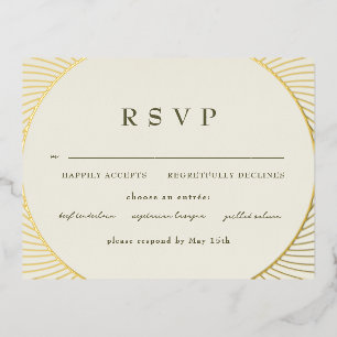 Carte Postale D'invitation À Feuilles D'aluminium Gold Byzantine RSVP